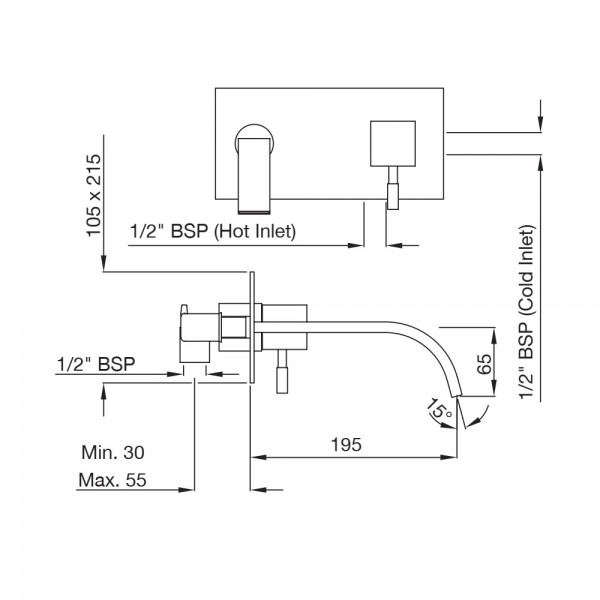 LEO-CHR-55233N Смеситель для раковины Artize Leone Хром - Вид №1
