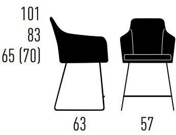 KFF Табурет на санках с подлокотниками и подставкой для ног Youma sun-id-1440045 - Вид №2