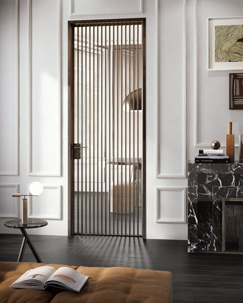 Стеклянная и алюминиевая конструкция распашной двери GIDEA G-Like ARCH-00101676 - Вид №3