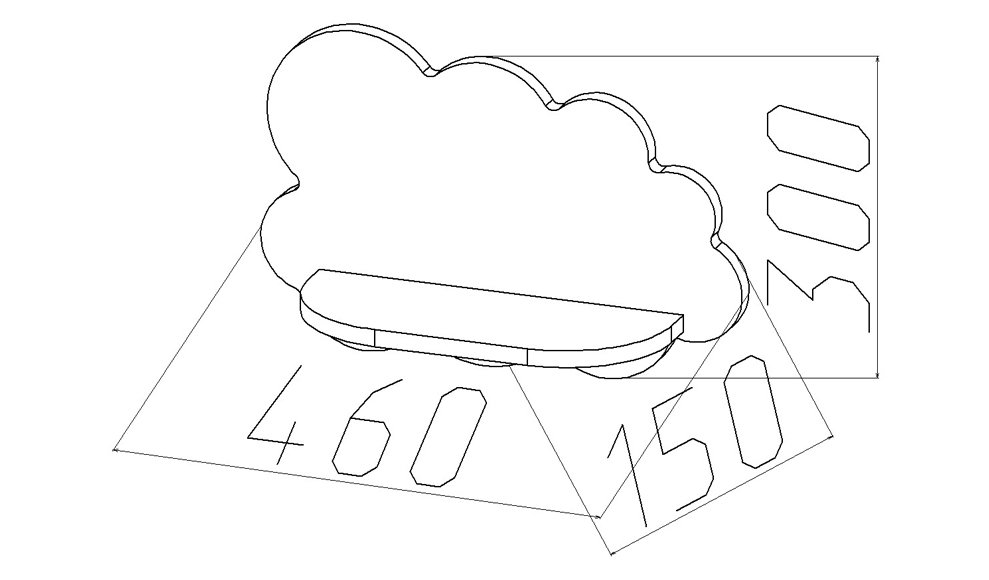 Полка-облако детская малая розовая "Амстердам" МАНДАРИН АМСТЕРДАМ 179511 Красный Santreyd  - Вид №3