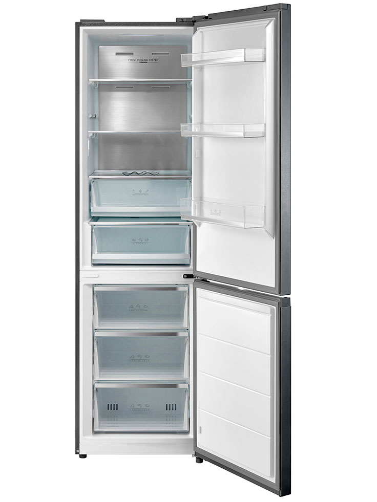 5333136 Холодильник с морозильником   Korting KNFC 62029 GN черный STDN-0131330 - Вид №1