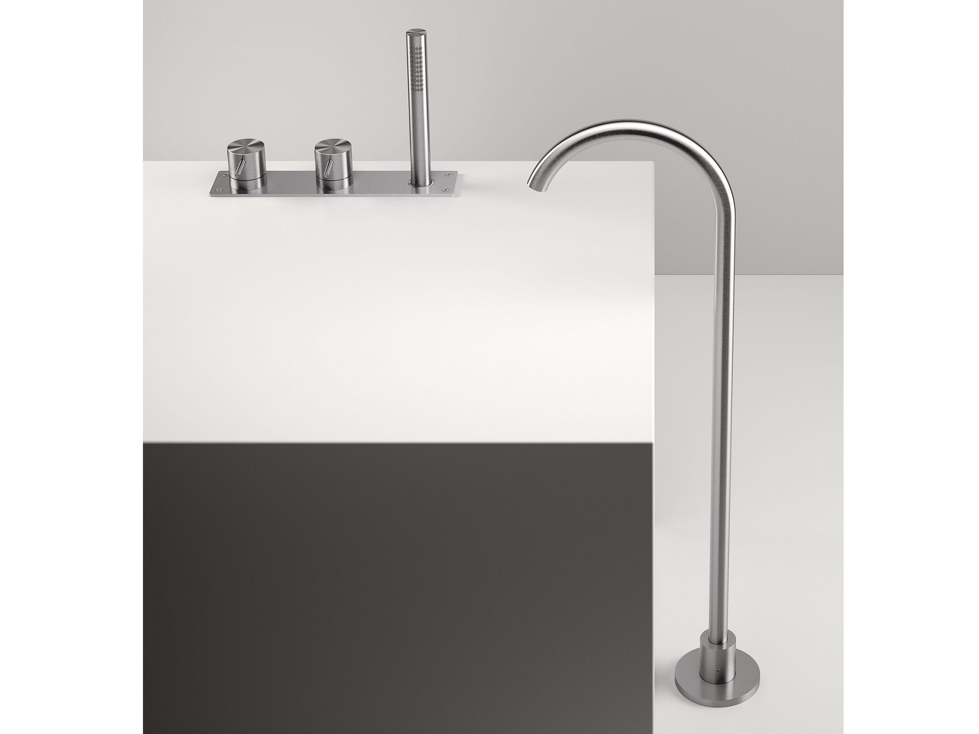 Смеситель для ванны с 3 отверстиями и ручным душем Zazzeri Z316 MONO ARCH-00004173 - Вид №1