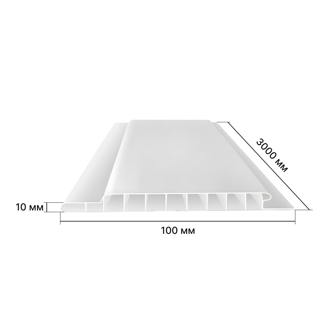 Панель ПВХ Вагонка Белая 3м*0,1 Stella Standart (20) Standard STSR-784