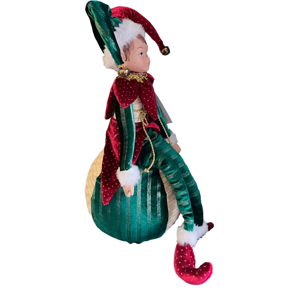 89381688 Декоративная фигура кукла Арлекин на шаре 40.5x20 см красный STLM-1438432 Santreyd Christmas - Вид №2