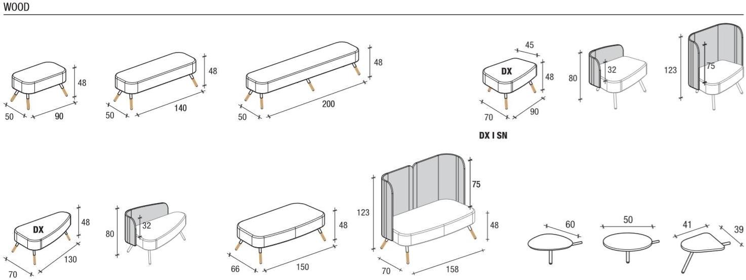 Sesta Скамья из ткани без спинки Blog sun-id-1351911 - Вид №2