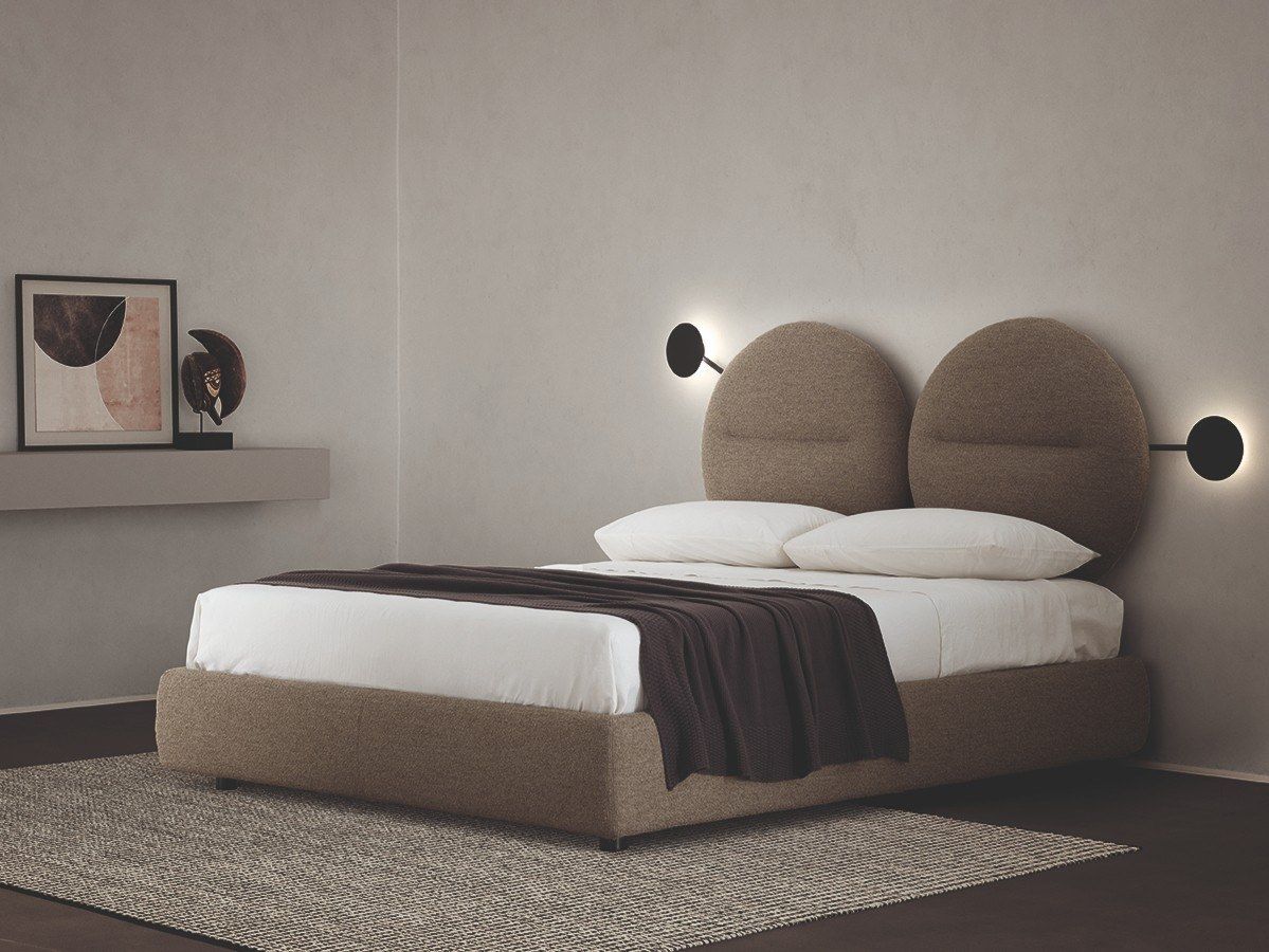 Двуспальная кровать из ткани с мягким изголовьем Caccaro BISHAPE ARCH-00136865