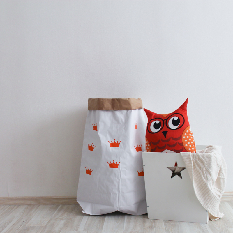 Эко-мешок для игрушек Small Crowns из крафт бумаги VAMVIGVAM  282004 Белый;бежевый Santreyd  - Вид №2