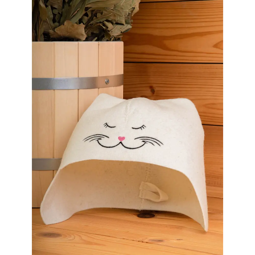 87208840 Шапка для бани Невский Банщик Кошечка с вышивкой фетр STLM-0967904  - Вид №2