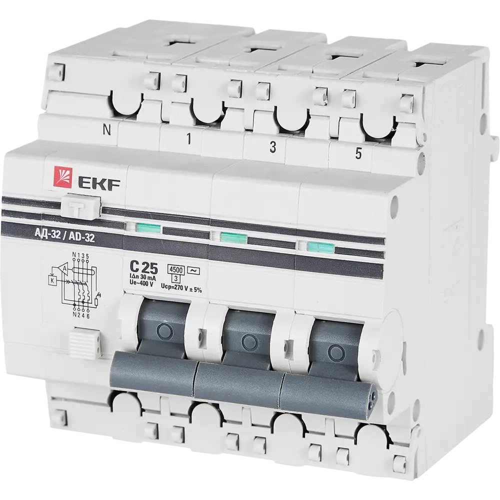 Дифференциальный автомат EKF АД-32 с защитой от токов утечки 82421573 STLM-1534937