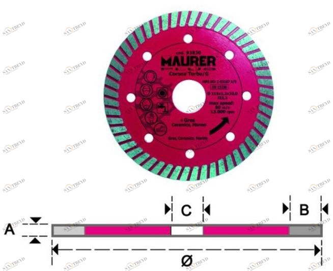 MAURER PLUS Алмазные диски по керамике, керамике и мрамору sun-id-1418888