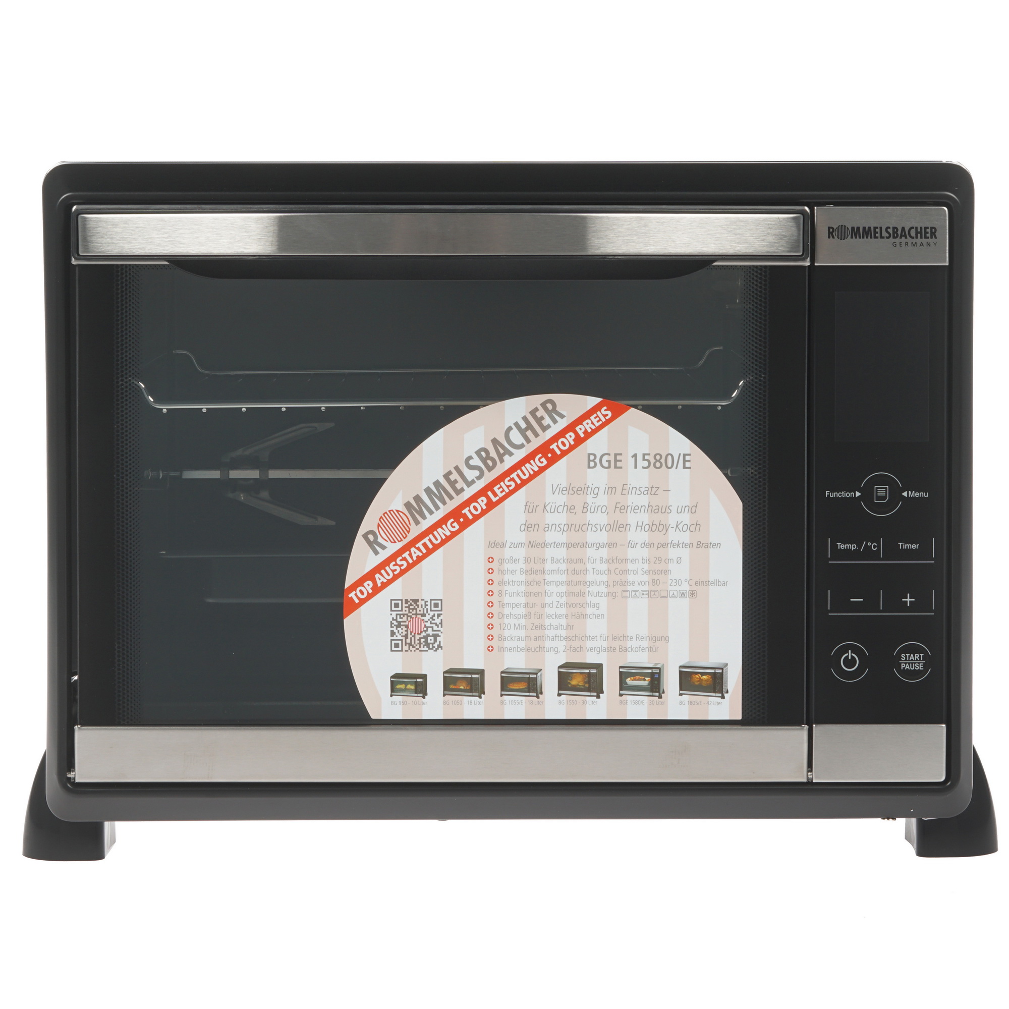 8159743 Мини-печь Rommelsbacher BGE 1580/E черный STDN-0111645