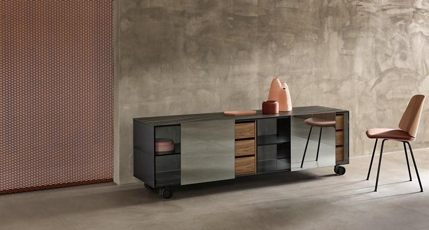 Tonelli Design Комод из керамики и стекла с ящиками и раздвижными дверцами Shoji sun-id-1480174 - Вид №1