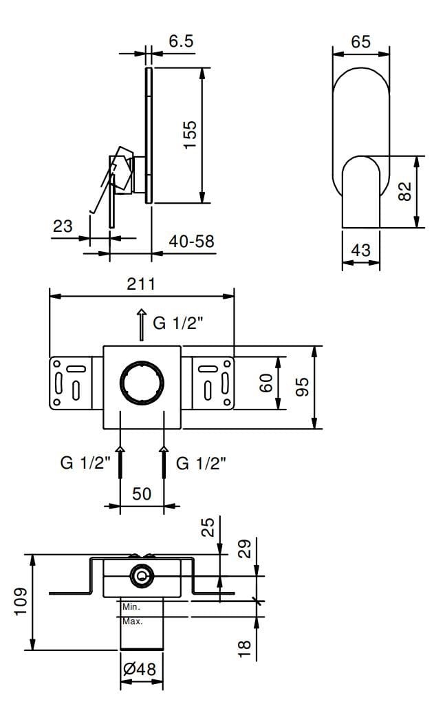 Смеситель для душа с одной ручкой Fantini Rubinetti море ARCH-00031406 - Вид №2