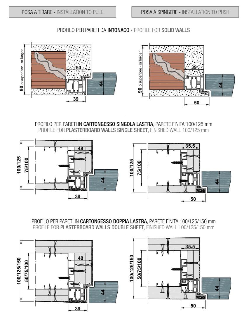 Заподлицо стены распашная дверь PROTEK® Linear® ARCH-00054350 - Вид №2
