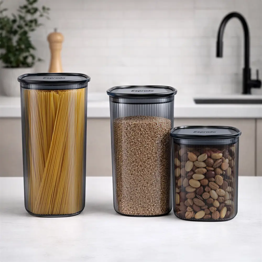 Банка для сыпучих продуктов Esprado Nube 0.8 л стекло цвет серый STLM-2079080 - Вид №2