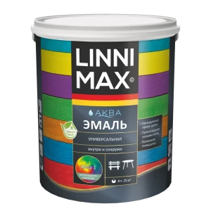 Эмаль универсальная LINNIMAX Аква шелковисто-матовая 2.5 л (белая база 1) 89379707