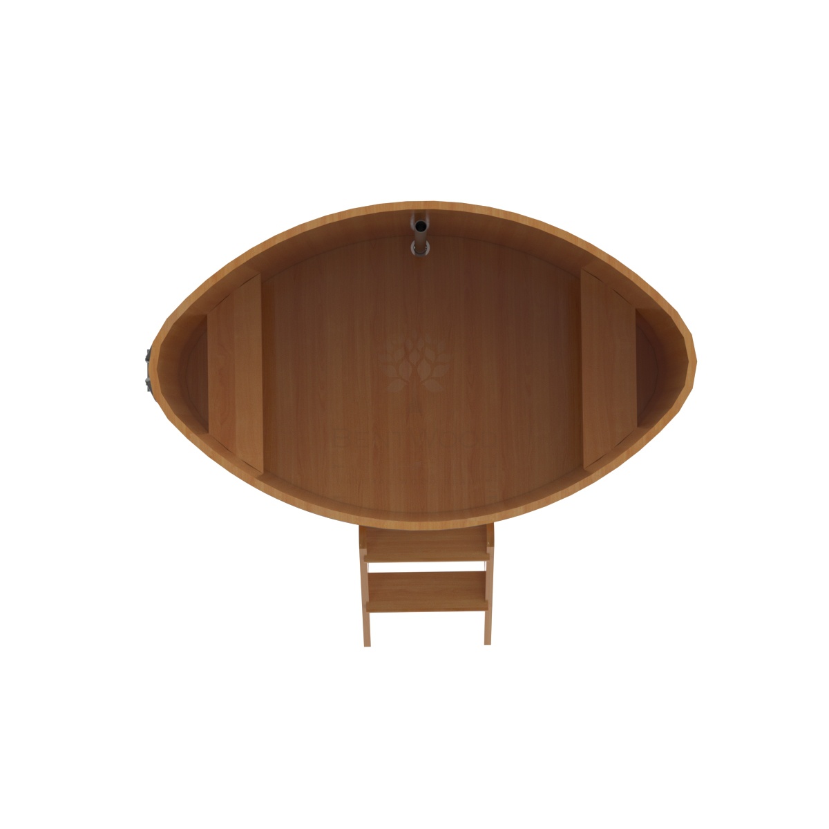 1169 Купель овальная из лиственницы 1,02х1,68х1,1 натуральная премиум Alyarus  - Вид №4