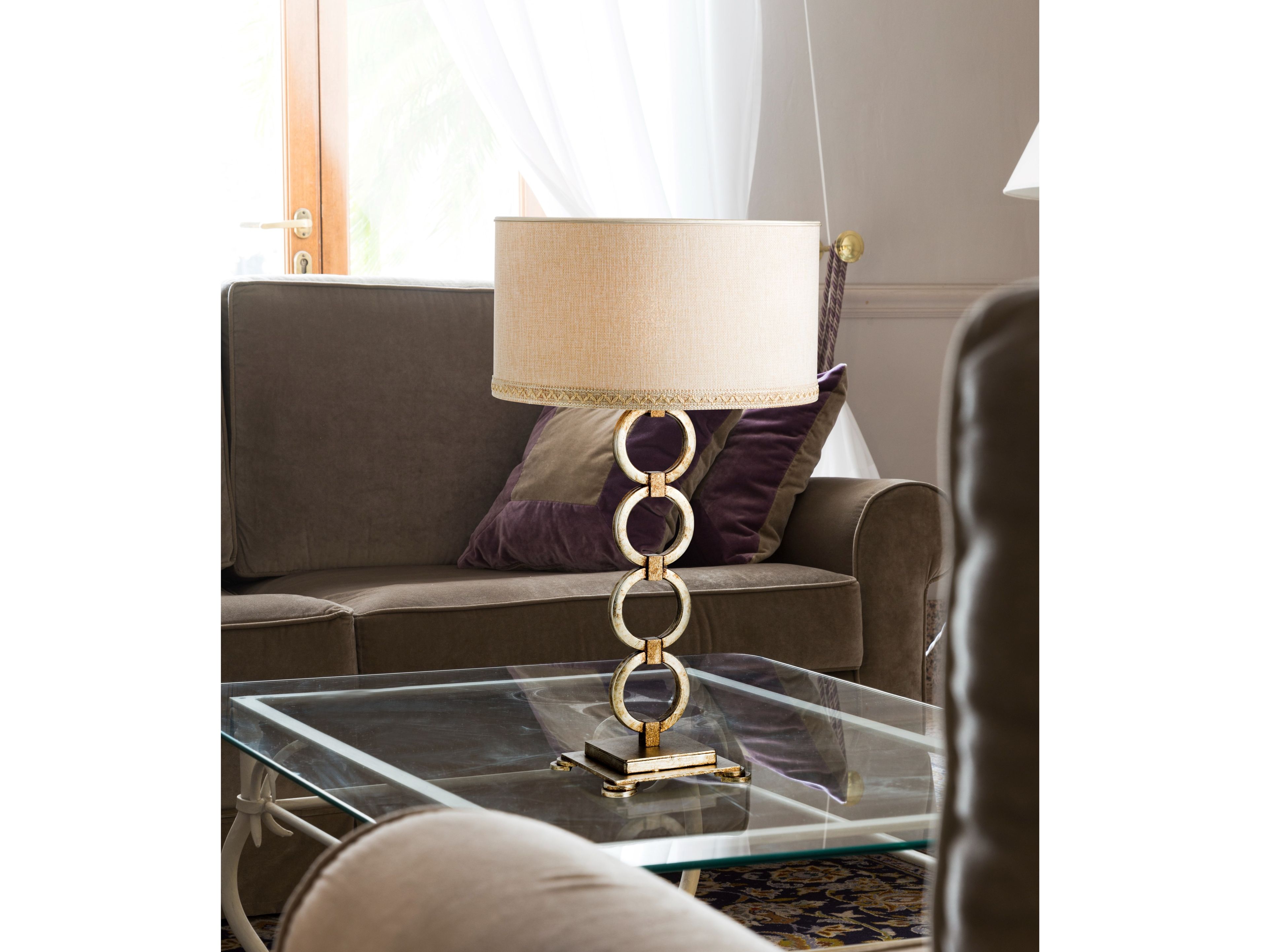 Металлическая настольная лампа с льняным абажуром STILLUX New Directions ARCH-00064320 - Вид №1