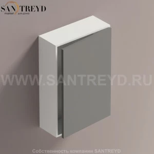 LIFT Модульный шкаф 60 см с правой дверью на доводчиках. Модули могут располагаться горизонтально и вертикально. Отделка: белая краска и темно-серая краска. AMOB051LGLZDX