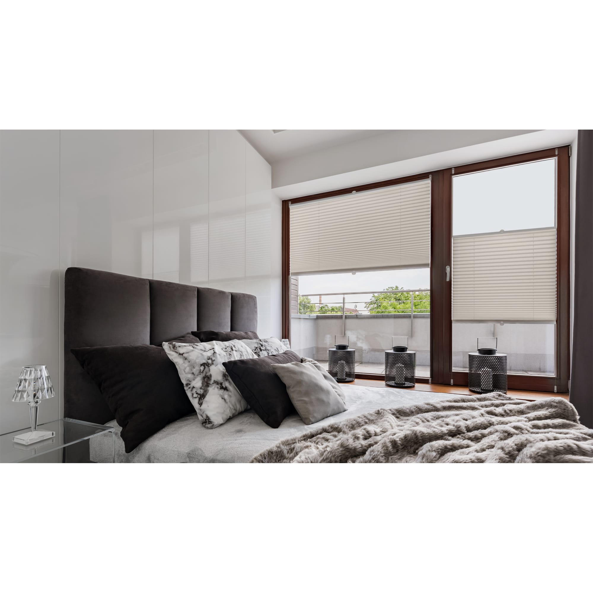 82057292 Штора плиссе «Плайн», 75х160 см, текстиль, цвет серый Santreyd  - Вид №2