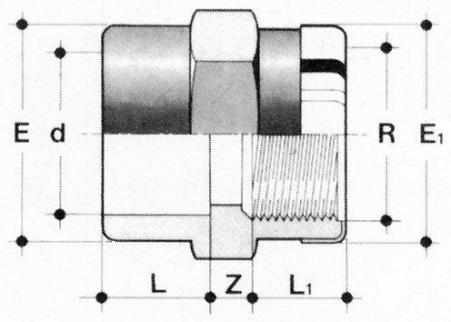 SANIT 675609511 Переход гнездо, PVC-U, металлическое кольцо армированные  - Вид №1