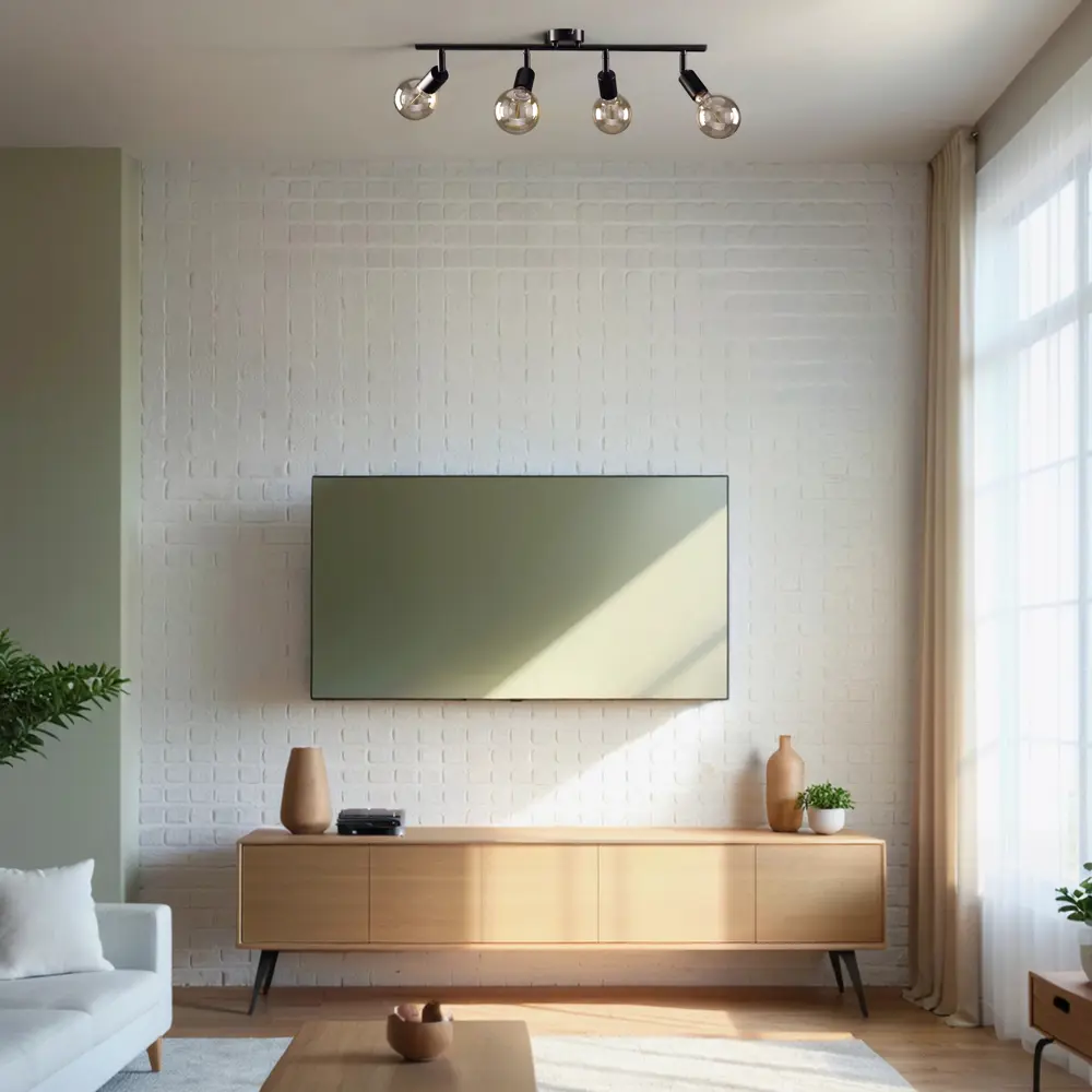 Люстра потолочная Реал 4 лампы 12 м² цвет черный РОССВЕТ STLM-2149890 - Вид №10