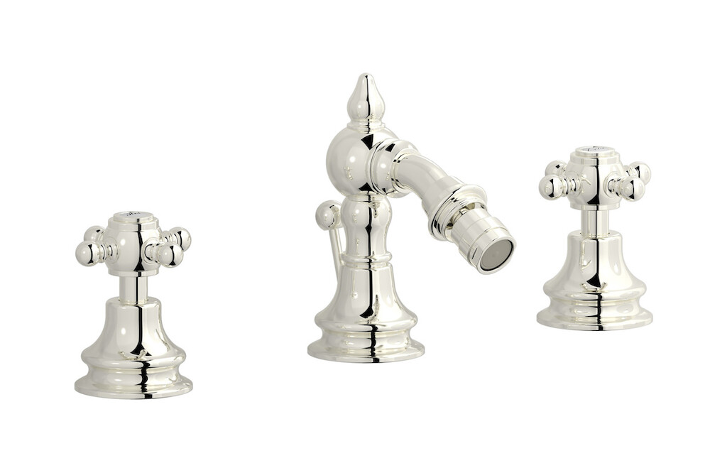 Смеситель для биде на 3 отверстия с донным клапаном WE ARE IB hr393pl Platinum Hermes