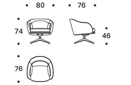 Съемное вращающееся кресло Saba Italia ARCH-00024532 - Вид №4