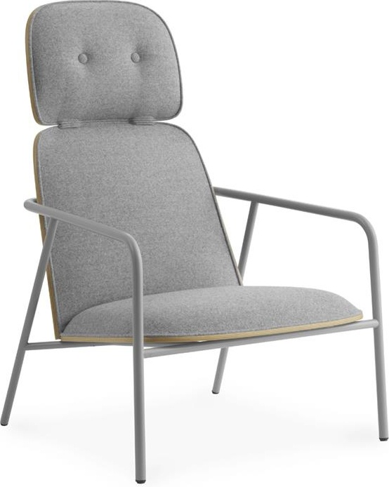 601820 Кресло для отдыха пусковой площадки высокий серый стальной дуб / Synergy Normann Copenhagen 