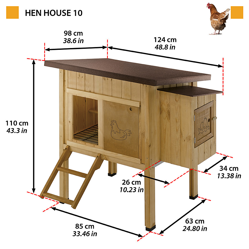 ПР0022468 Домик-гнездо для птиц HEN HOUSE 10 для кур 124x98x110см FERPLAST  - Вид №1