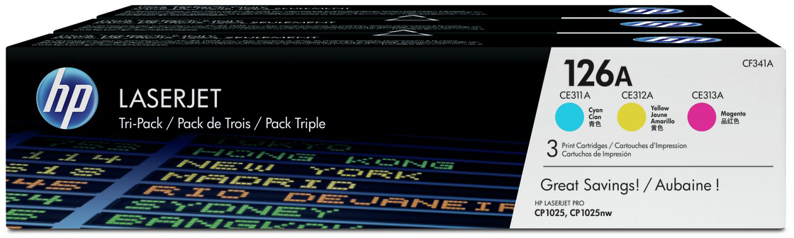 CF341A 126a cym tri-pack lj toner cartridge HP Santreyd 