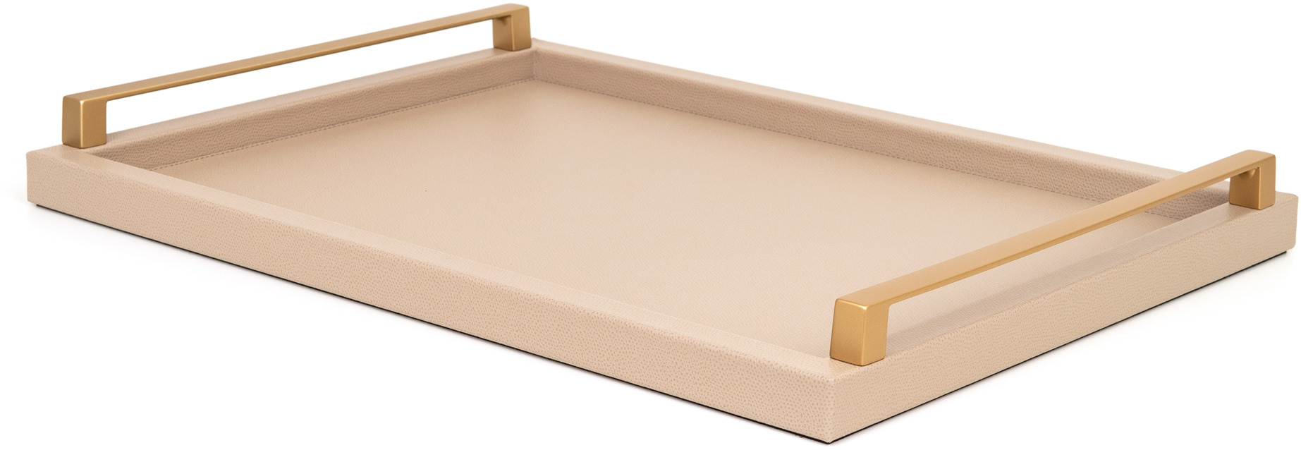 Юпитер Поднос - 35,5x35,5 см / металлическая отделка_вороненая латунь / плетеная кожа_серо-коричневый