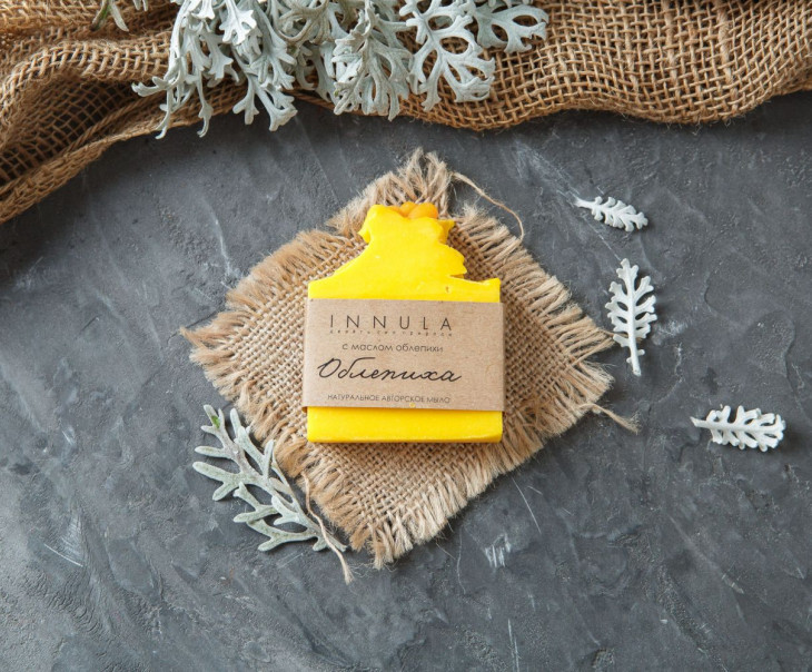 3762 Мыло ручной работы "Облепиха" Вкусляндия 