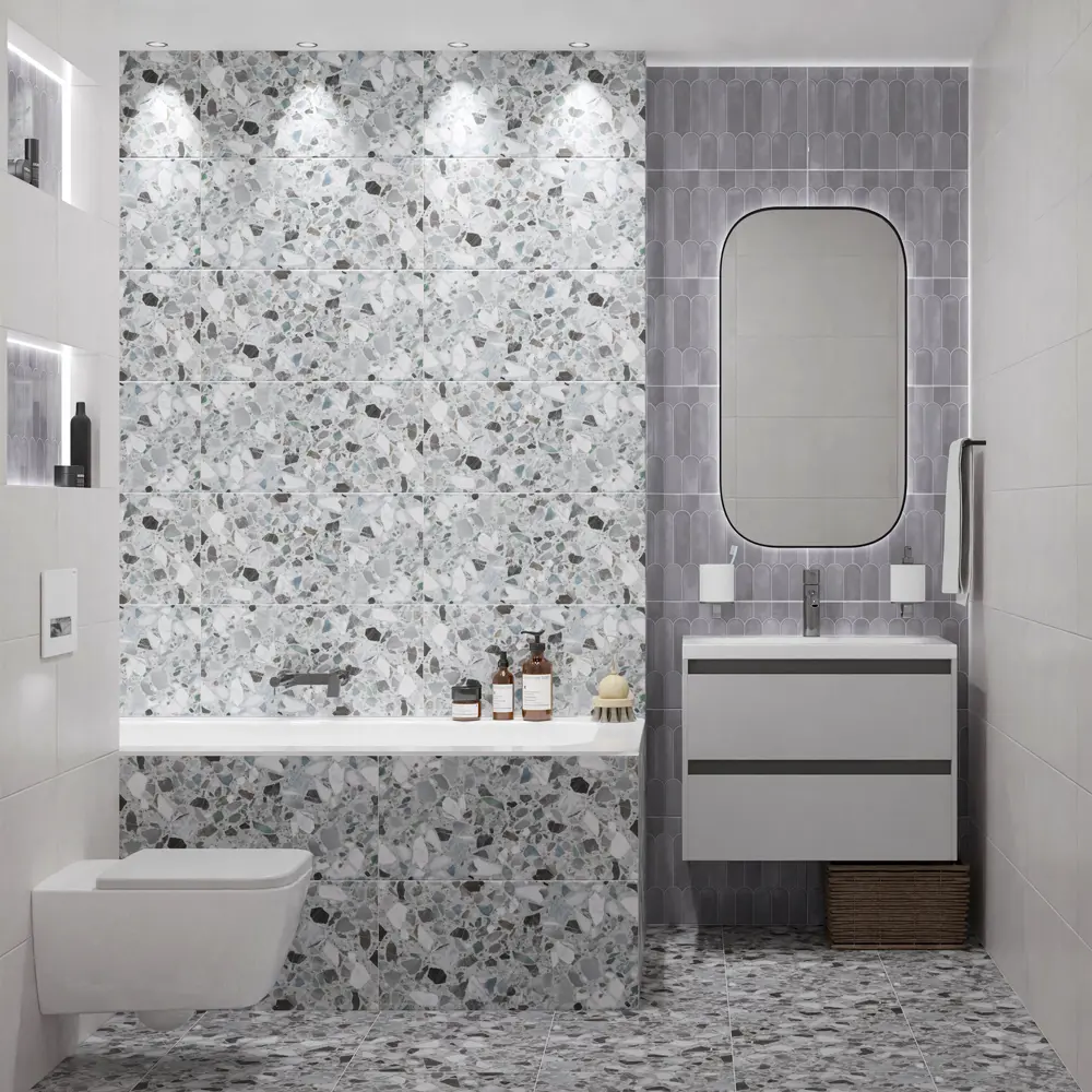 Настенная плитка Azori Mozart Granito 31.5x63 см 1.79 м² матовая цвет серый STLM-2064577 - Вид №5