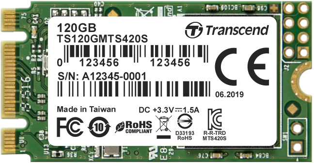 TS120GMTS420S 120gb, m.2 2242 ssd, sata3, 3d tlc Transcend Santreyd 