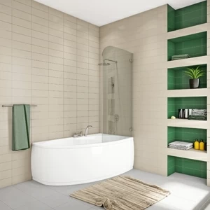 Шторка на ванну 70x160 GV-861BR прозрачное стекло 6 мм GUTEWETTER TREND PEARL