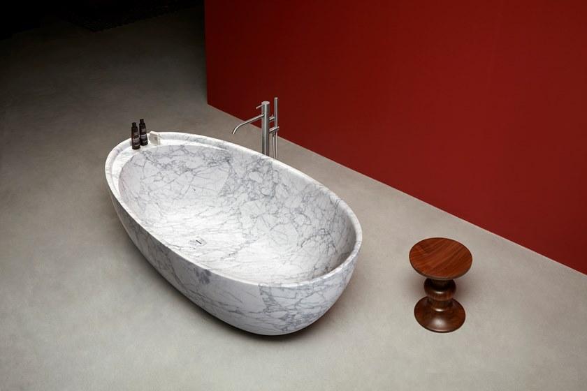 Antonio Lupi Design Отдельностоящая овальная ванна из каррарского мрамора Antoniolupi sun-id-1390011 - Вид №3