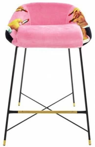 Seletti Высокий табурет из ткани со спинкой Seletti wears toiletpaper 16172