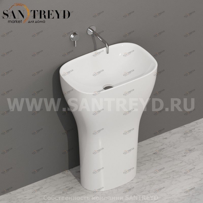 GEM61BI Напольная раковина стоящая прямоугольная Ceramica Globo 