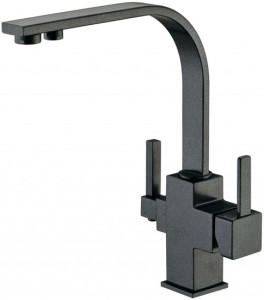 Смеситель ZorG Sanitary ZR 332 YF ЧЕРНЫЙ МЕТАЛЛИК для кухонной мойки, черный металлик