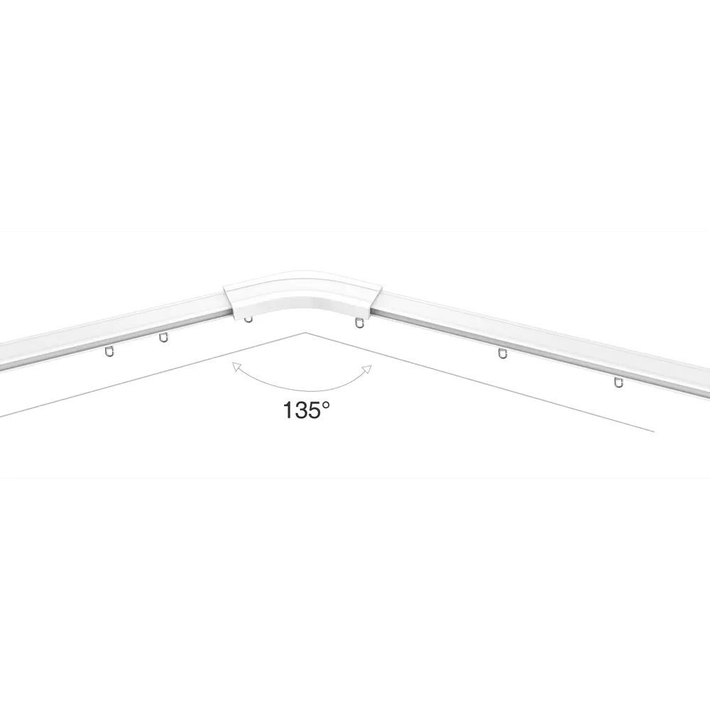Эркер 135° для электрокарниза с винтовым креплением Эскар 77749 пластик цвет белый STLM-2099170 - Вид №1