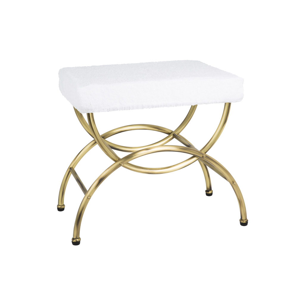 FS01-6135 FS01-6135 Табурет прямоугольный X, простой ТАРЕЛКИ Cristal & Bronze STOOLS - Вид №1