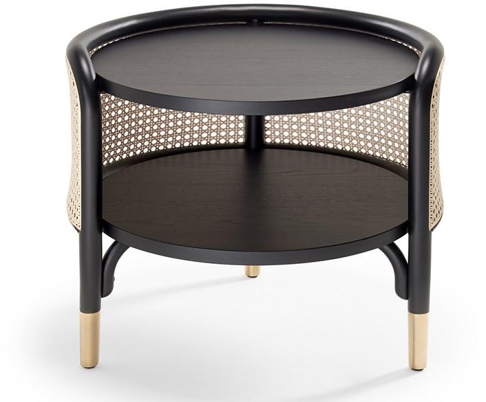 Wiener GTV Design Круглый сервировочный стол из бука и венской соломы Mos sun-id-1405913 - Вид №1