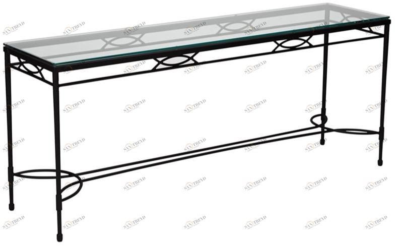 JANUS et Cie Прямоугольная консоль из нержавеющей стали и стекла Amalfi sun-id-1454419