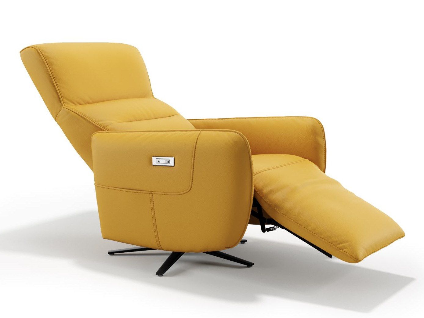 5-спицевое кожаное кресло с подлокотниками Sofanella Lucera ARCH-00093454