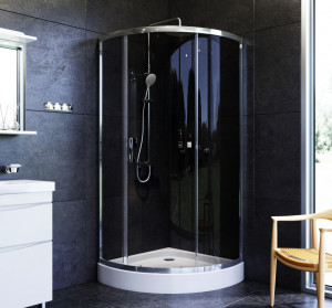 W83G-315-090CG Solo Slide Стекла для душ. ограждения 90x90 стекло тонированное проф хром глян AM.PM Like