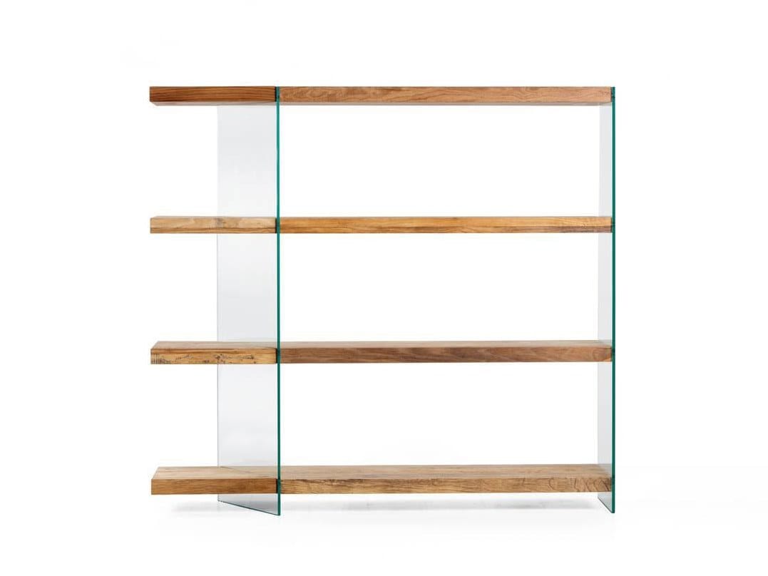 Книжный шкаф из дерева и стекла Naturedesign Origin ARCH-00070263
