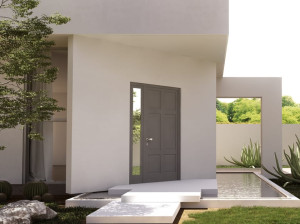 Алюминиевая входная дверь со стеклянными панелями