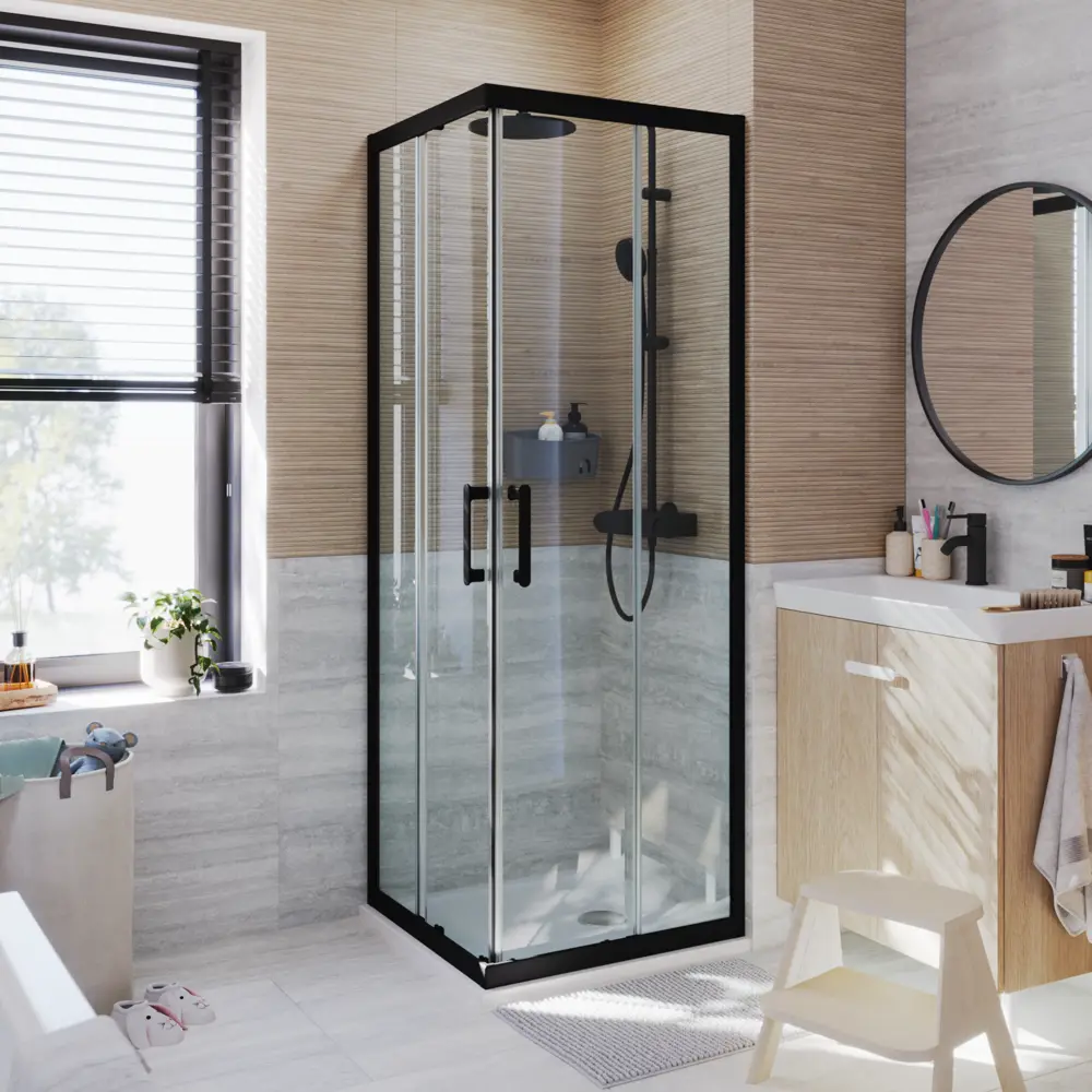 Комплект стекол для душевой ширмы Sensea Easy 80x80 см прозрачное стекло цвет профиля на выбор 88103662 STLM-2135993 - Вид №21