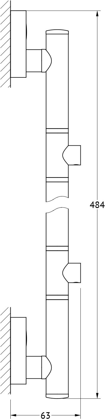 LUX 077 Штанга для 2-х аксессуаров 47 cm FBS Luxia - Вид №1